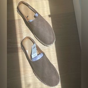 Suede Espadrille Slides